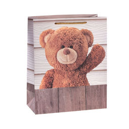 Цена за 12 шт. Пакет подарочный 26x32x12см Мишка / 5302L /уп 12/384/ - ГалеонТрейд фото 4