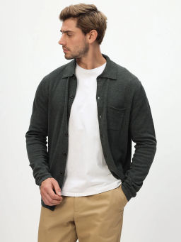 Кардиган мужской GREG G148-TF (зеленый меланж)  фото 8