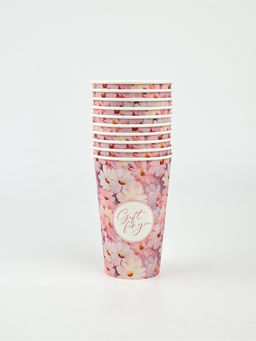 Цена за 10 шт. Стакан для цветов влагостойкий Цветы, 400 мл