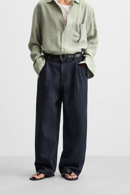 PLEATED WIDE-LEG JEANS - Zara фото 2