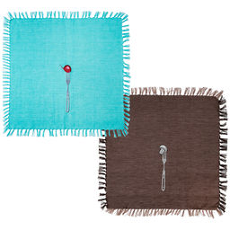 КОМПЛЕКТ САЛФЕТОК ИЗ 2-Х ШТ 40Х40СМ БОН АППЕТИТ,КОРИЧ+БИРЮЗА, 100