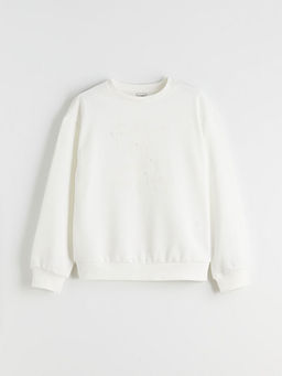 Boncuk Detayl? K?z ?ocuk Sweatshirt