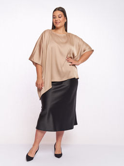 Атласная черная юбка TUB20537BLK01 - Артесса фото 3