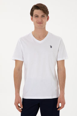 Erkek Regular Fit V Yaka Siyah Basic Ti__rt