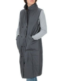 M007 DK.GRAY Жилет женский демисезонный (100 гр. синтепон) - Фабричный китай фото 3