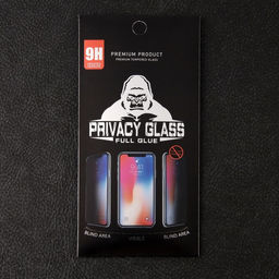 Защитное стекло для iPhone 14 Pro, антишпион, 9H, 0.33 мм, чёрное - Simaland фото 3