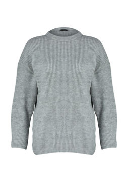 Tas Genis Kal?p Couple Yumusak Dokulu Basic Triko Kazak TWOAW20FV0142 - Trendyolmilla фото 10