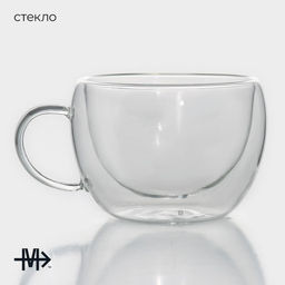 Кружка с двойными стенками Magistro Лиди. Дуо, 200 мл, 129.56.5 см, стекло  фото 3