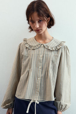 CHECK SHIRT WITH PETER PAN COLLAR