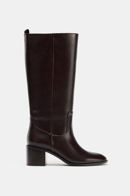 BLOCK HEEL KNEE-HIGH BOOTS - Zara фото 10