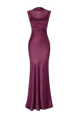 Kahverengi Duz Saten Maxi Abiye & Mezuniyet Elbisesi TPRSS26AE00168 - Trendyolmilla фото 9
