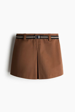 Falda pantal?n de sarga con cintur?n