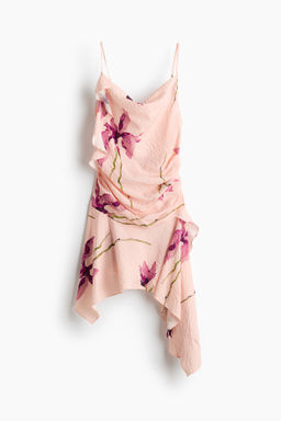 Vestido asim?trico con panel drapeado