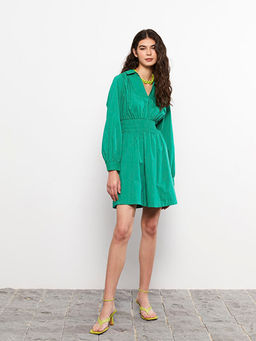 D?z Uzun Kollu Poplin Kad?n G?mlek Elbise