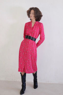 11038 Платье-рубашка с английским воротником малиновое - Martichelli фото 8