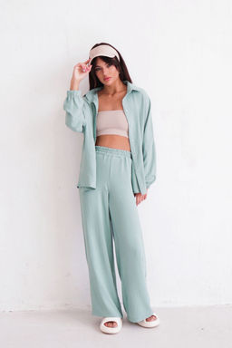 9986 Брюки-палаццо светло-аквамариновые летние - Martichelli фото 13