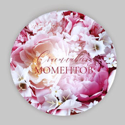 Набор шляпных коробок для цветов 4 в 1, упаковка подарочная, Пионы, 20?17.5 - 16?14 см