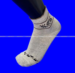 Цена за 10 пар. Линия здоровья носки женские ЛЕН с КРАПИВОЙ со слабой резинкой "ЦВЕТОЧКИ"