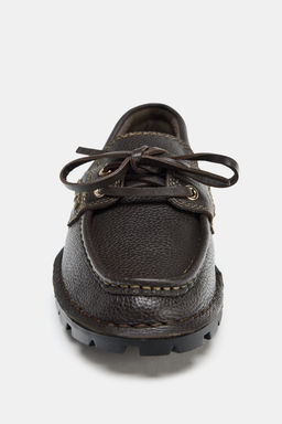 LEATHER DECK SHOES WITH CLEATED SOLE - Zara фото 6