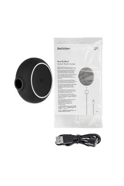 Вакуумный стимулятор клитора с вибрацией Satisfyer Pro To Go 3, черный, 8,5 см