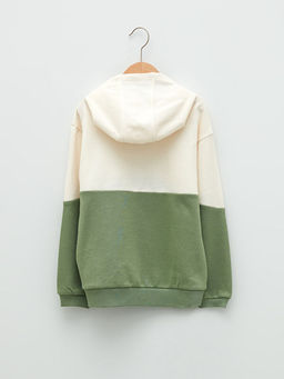 Kap??onlu Renk Bloklu Uzun Kollu K?z ?ocuk Sweatshirt - Waikiki фото 2