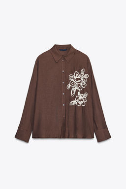 TEXTURED FLORAL SHIRT - Zara фото 6