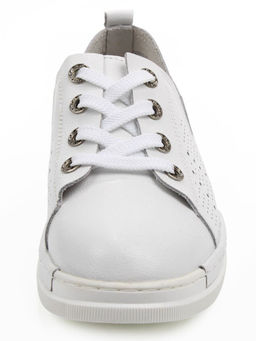 03-YB13-2 WHITE Полуботинки летние женские (натуральная кожа)