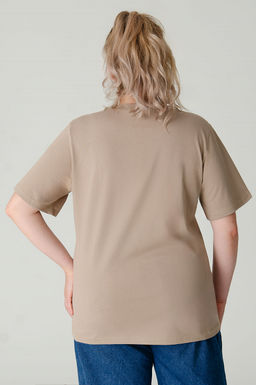 Арт. 31137 Футболка женская оверсайз 50-58 (5 шт) Цвет:бежевый - Калинка фото 12