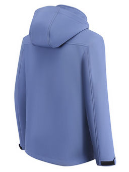 Ветровка мужская софтшелл виндстоппер с капюшоном спортивная синего цвета 9617_1S