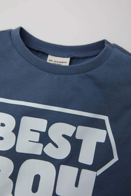 Майка с принтом для маленьких мальчиков с круглым вырезом - Defacto фото 2