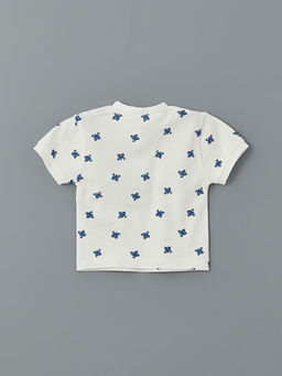 Bisiklet Yaka Bask?l? Erkek Bebek Ti??rt