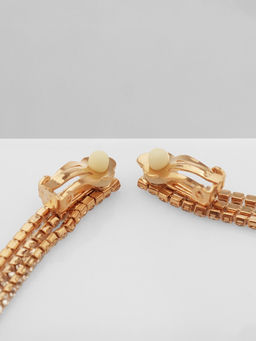 Клипсы Лёд тройная сплошная, цвет белый в золоте