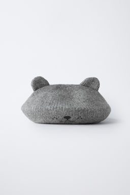 KNIT BERET WITH EMBROIDERED EARS - Zara фото 4