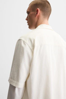 EMBROIDERED TEXTURED WEAVE SHIRT - Zara фото 13