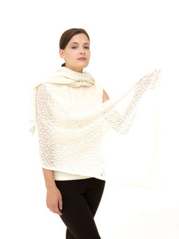 Палантин из шерсти 7W12002 бежевый