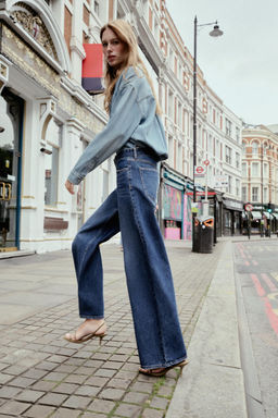 MID-WAIST BELTED WIDE-LEG JEANS - Zara фото 8