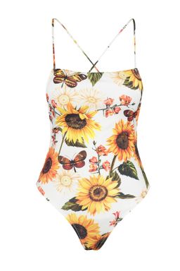 Cicek Desenli Kare Yaka High Leg Mayo TBESS23MA00311