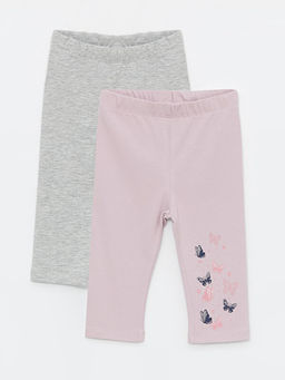 Beli Lastikli Bask?l? K?z Bebek Tayt 2li