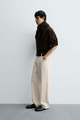 TEXTURED STRIPED JEANS - Zara фото 4