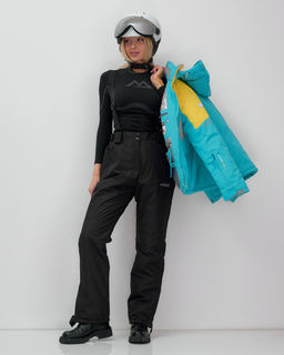 Горнолыжный костюм женский зимний бирюзового цвета 02810Br