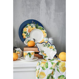 Набор для специй Доляна Лимон, солонка, перечница 130 мл, доломит, белый, синий  фото 8