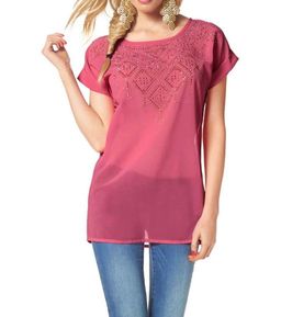 Блузка, розовая