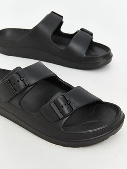 Deri G?r?n?ml? ?ift Bantl? Erkek Terlik