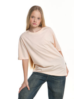 Футболка однотонная база 22-1405 персиковый - Mini maxi фото 6