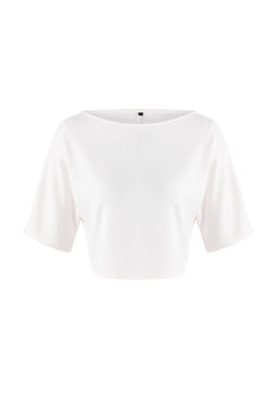 Antrasit Relaxed Kay?k Yaka Yarasa Kol Truvakar Crop Soft Touch Orme Bluz TWOSS26BZ00059 - Trendyolmilla фото 11