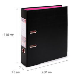 Expert Complete BLACK&COLOR Регистратор PVC, 2-х стороннее покрытие, мет.уг. 75 мм 10 шт. Trend A4 арочный механ. лён черный/розовый ЕС100262113