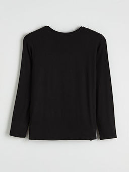 Bisiklet Yaka Desenli Bluz