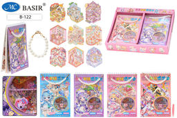 Набор для творчества "Блокнот - румбокс 3в1. Для девочки": 15 локаций, 18 листов с наклейками, пинцет, раскраска, браслет (B-122, MX-A004)
