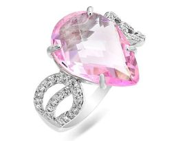 Кольцо из серебра морганит, КП11