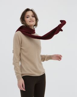 Шарф из кашемира HR бордовый